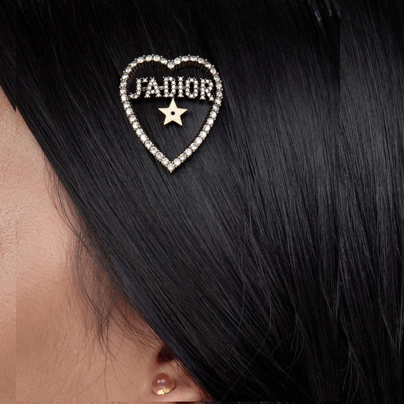 DIOR Crystal J'Adior Heart & Star Signature Barrette - Picture 6 of 6